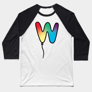 Initial Monogram Balloon Letter W Baseball T-Shirt